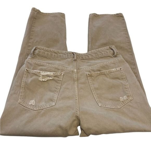 Free People We The Free Jeans Womens Size 30 High Rise Tapered Khaki Distressed - Picture 4 of 12